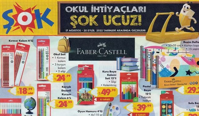 ŞOK Market öğrenciler için katalog paylaştı! Öğrenciler ve Veliler indirimli alışveriş yapabilecekler!