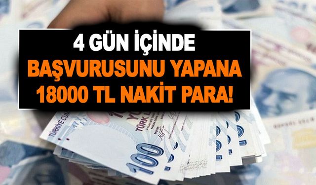 Bugün bayram ettiren güncelleme yapıldı! 4 gün içinde başvurusunu yapan 18000 TL nakit para alacak!