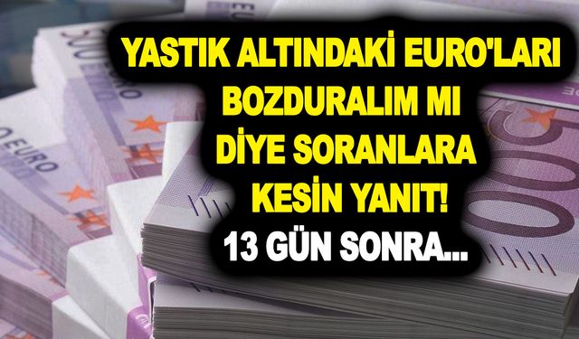 Yastık altındaki euro'ları bozduralım mı? Diye soranlara kesin yanıt verildi! 13 gün sonra...