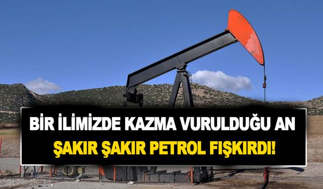 Bir ilimizde daha petrol heyecanı yaşandı! Kazmayı vurduğu an şakır şakır petrol fışkırdı!