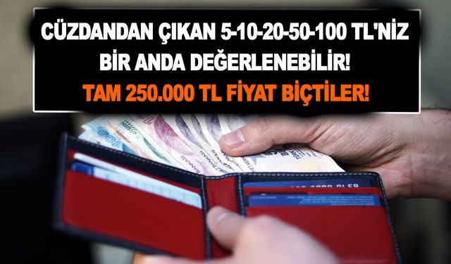 Cüzdandan çıkan 5-10-20-50-100 TL'niz bir anda değerlenebilir! Tam 250.000 TL fiyat biçtiler!