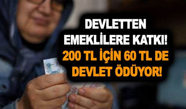 Devletten emeklilere katkı! 200 TL için 60 TL de devlet ödüyor! İşte kampanyaya katılma şartları