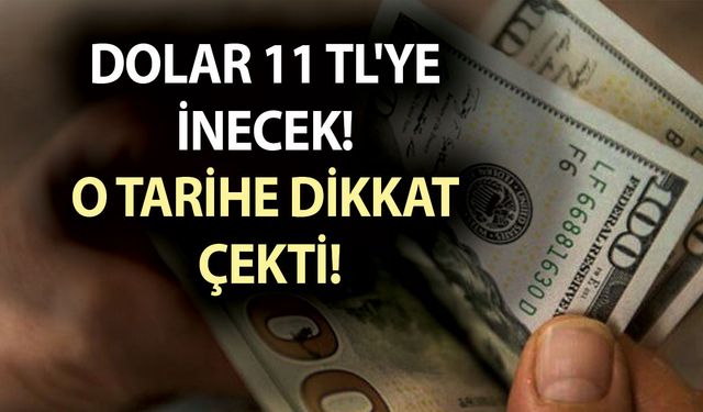 Dolar 11 TL'ye inecek! ''Elinde dolar olanlar patlayacak'' dedi! O tarihe dikkat çekti