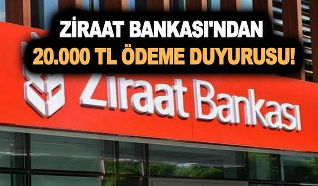 Emeklilere yüzde 0,39 faiz indirimli ihtiyaç kredisi! Ziraat Bankası'ndan 20.000 TL ödeme duyurusu!