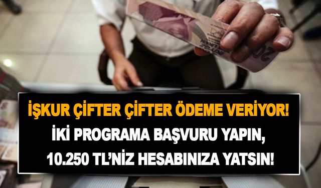 İŞKUR çifter çifter ödeme veriyor! İki programa başvuru yapın, 10.250 TL’niz hesabınıza yatsın!