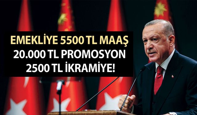 Maaşı yeni bağlananlara 3'lü bayram ettiren müjde! Emekliye 5500 TL maaş, 20.000 TL promosyon, 2500 TL ikramiye!