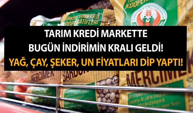 Tarım kredi markette bugün indirimin kralı geldi! Yağ, çay, şeker, un ve daha birçok ürünün fiyatı dip yaptı