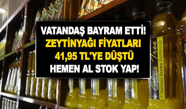 Zeytinyağı fiyatlarında vatandaşı bayram ettirecek düşüş! Büyük sene sonu indirimi yapıldı! 41,95 TL'ye düştü