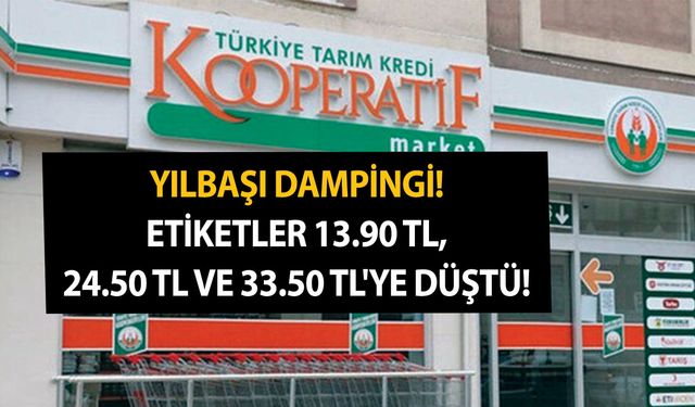 Tarım Kredi Market yeni yıl için damping yaptı! 13.90 TL, 24.50 TL ve 33.50 TL'ye düşürdü! Etiketleri gören şaşırdı