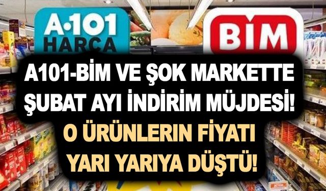 A101-BİM ve ŞOK markette Şubat ayı indirim müjdesi geldi! O ürünlerin fiyatı yarı yarıya düştü!