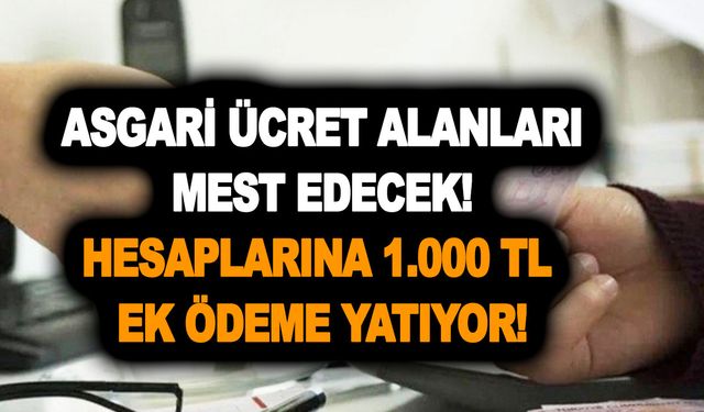 Asgari ücret alanları mest edecek 1.000 TL müjdesi geldi! Çalışanların hesabına 1.000 TL ek ödeme yatıyor!