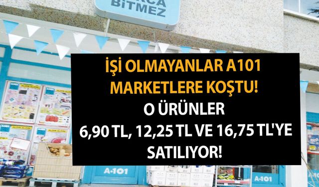 İşi olmayanlar A101 marketlere koştu! A101'de o ürünler 6,90 TL, 12,25 TL ve 16,75 TL'ye satılıyor