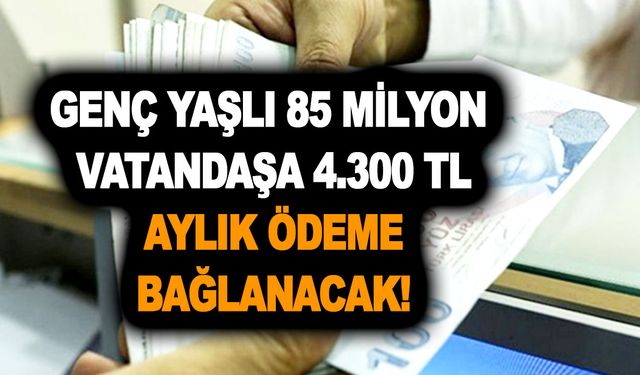 Nakit para ihtiyacı olan tasalanmasın! Genç yaşlı 85 milyon vatandaşa 4.300 TL aylık ödeme bağlanacak!