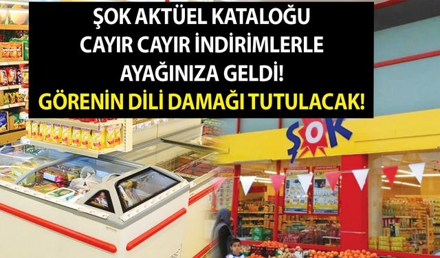 ŞOK aktüel kataloğu cayır cayır indirimlerle ayağınıza geldi! 6 sayfalık bröşür yok yok görenin dili damağı tutulacak!