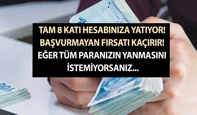 Tam 8 katı hesabınıza yatıyor! Başvurmayan fırsatı kaçırır! Eğer tüm paranızın yanmasını istemiyorsanız...