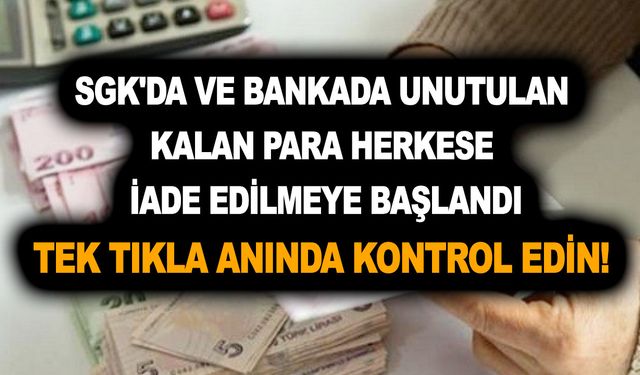 Tek tıkla anında kontrol edin! SGK'da ve bankada unutulan kalan para herkese iade edilmeye başlandı