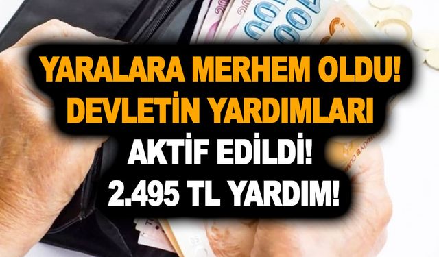 Yaralara merhem oldu! Devletin yardımları aktif edildi! 2.495 TL yardım!