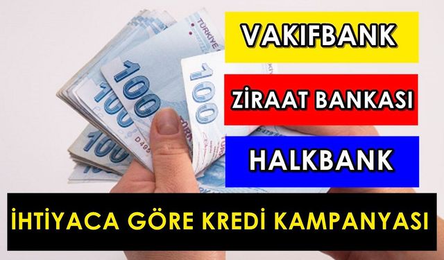 Ziraat, Halk ve Vakıfbank kredi faiz oranlarını sizler için derledik! Musluklar fora edildi! 40 TL, 80 TL ve 120 TL...