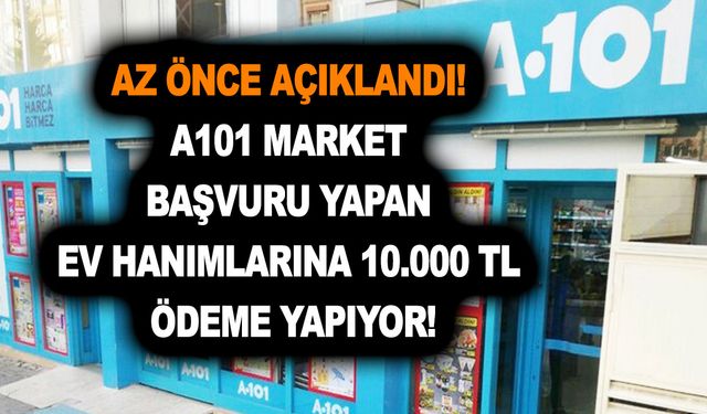 Az önce açıklandı! A101 market başvuru yapan ev hanımlarına 10.000 TL ödeme yapıyor!