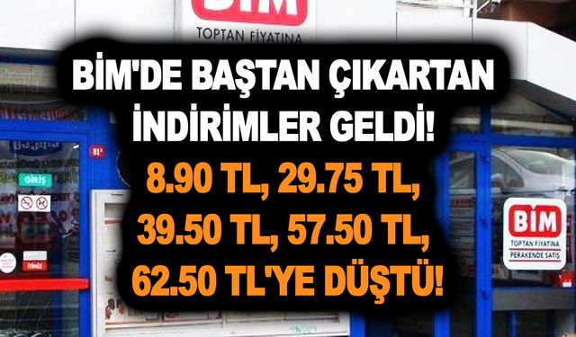 BİM'de baştan çıkartan indirimler geldi! 8.90 TL, 29.75 TL, 39.50 TL, 57.50 TL, 62.50 TL'ye düştü!