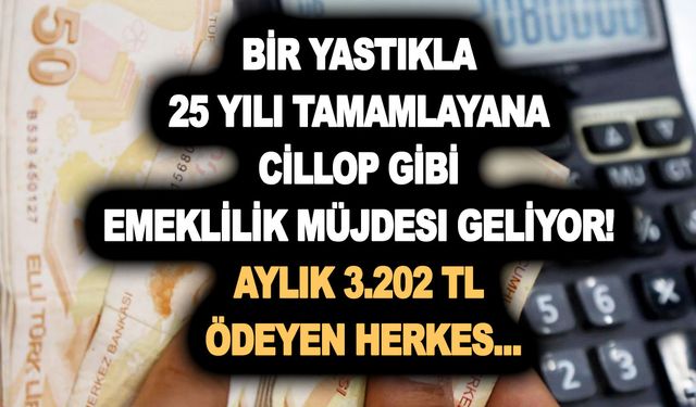 Bir yastıkla 25 yılı tamamlayan cillop gibi emeklilik müjdesi geliyor! Aylık 3.202 TL ödeyen herkes...