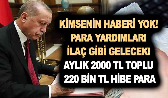 Kimsenin haberi yok! Fazla bilinmeyen para yardımları ilaç gibi gelecek! Aylık 2000 TL toplu 220 bin TL hibe para