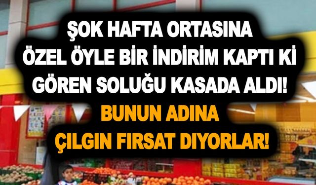 ŞOK hafta ortasına özel öyle bir indirim kaptı ki gören soluğu kasada aldı! Bunun adına çılgın fırsat diyorlar!